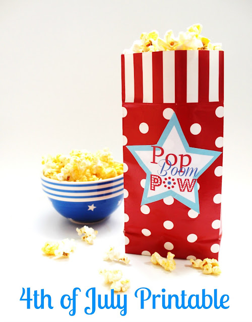 Pop, Boom, Pow! How cute are these star-spangle printable popcorn labels for 4th of July?