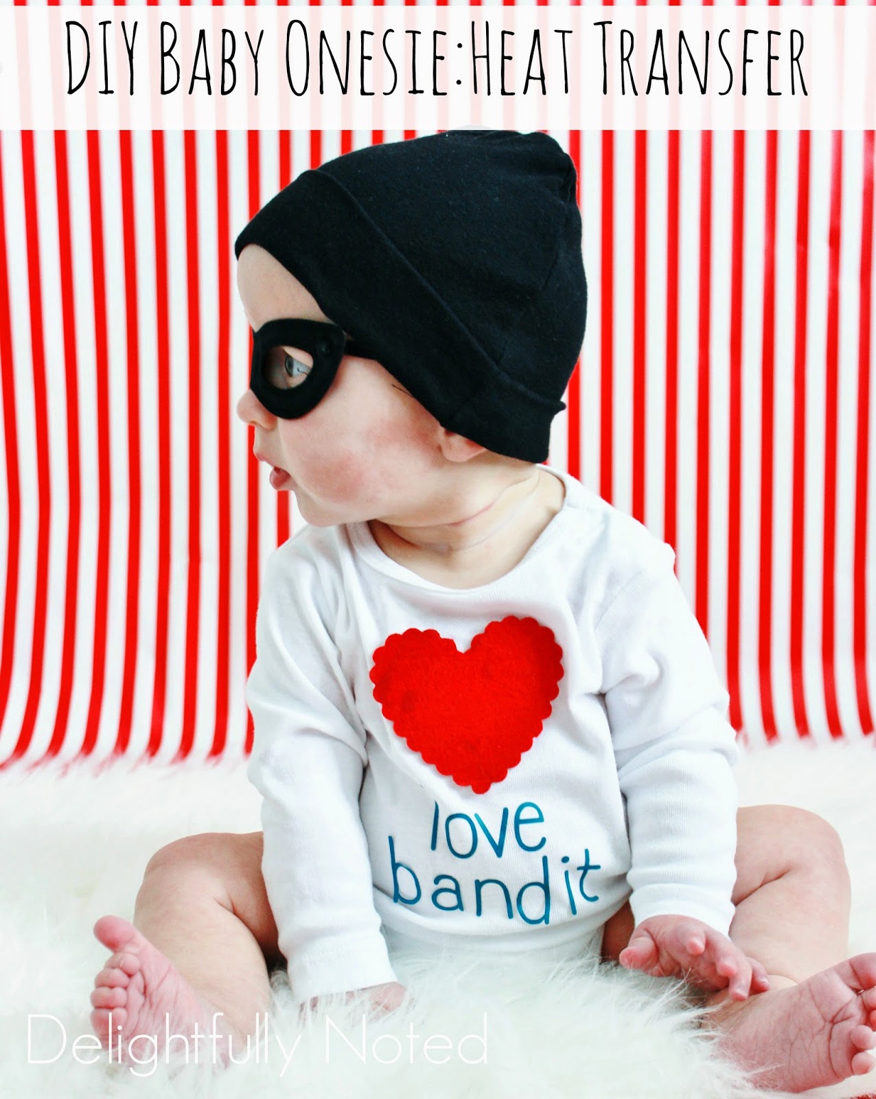 Learn the basics to creating shirts and onesies with heat transfer vinyl! Design this adorable baby onesie for Valentine's Day