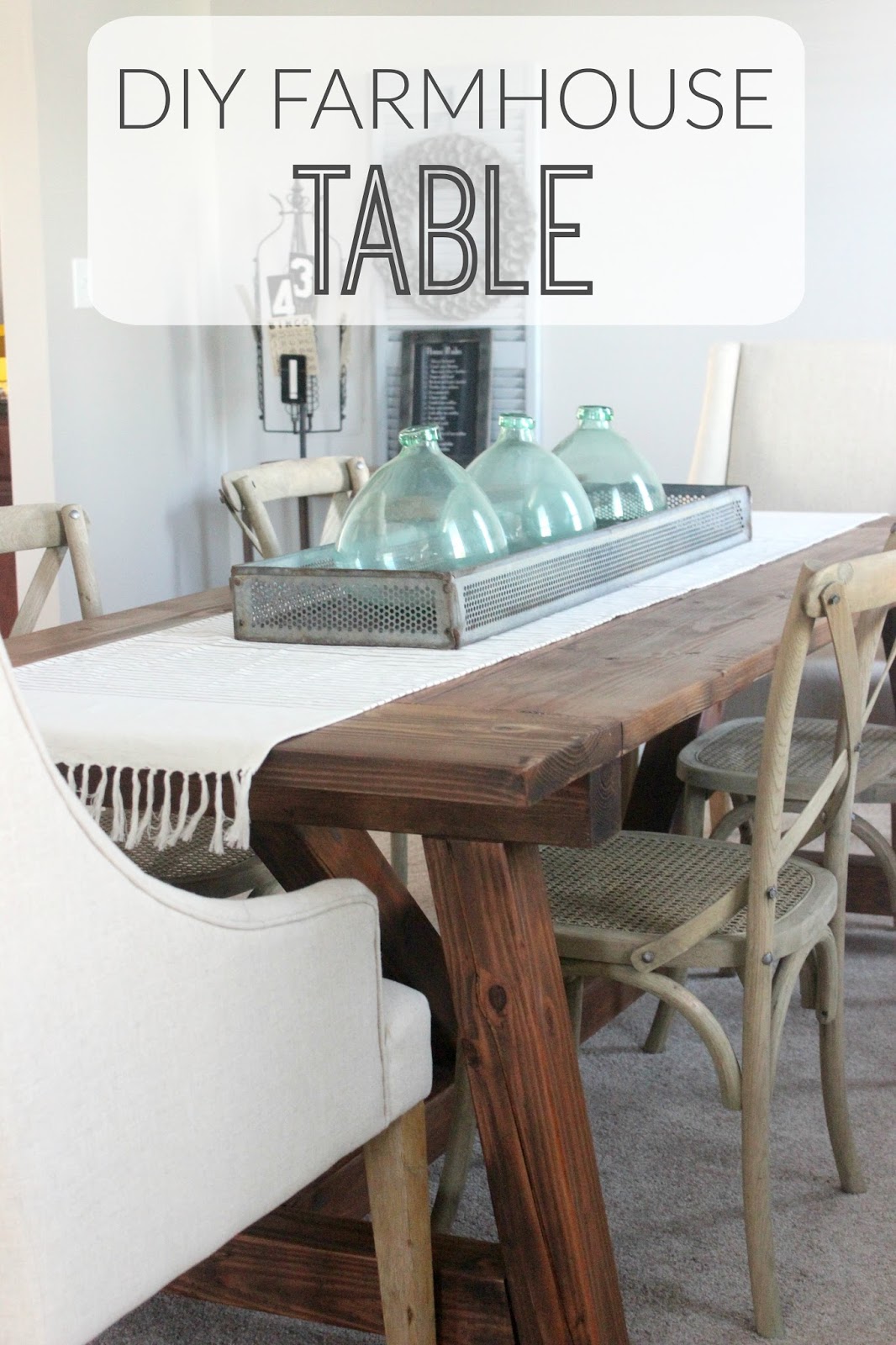 DIY farmhouse table inspired by Restoration Hardware.
