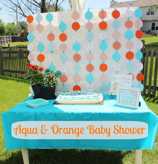 Aqua and Orange Baby Shower
