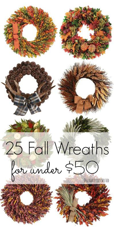 Love this round-up of 25 budget friendly fall wreaths. They are all under$50!