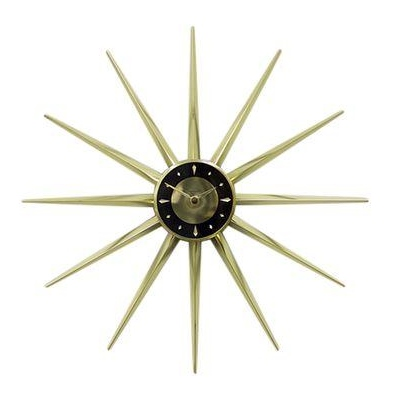 Vintage Brass Sunburst Clock: Bar Cart Styling Ideas