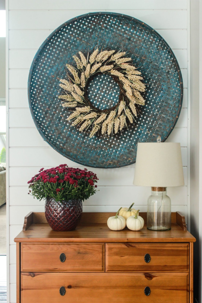 Fall Home Tour with Deep Reds and Blues: Fall Entryway Decor