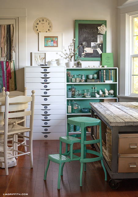 Farmhouse style office and craft room.