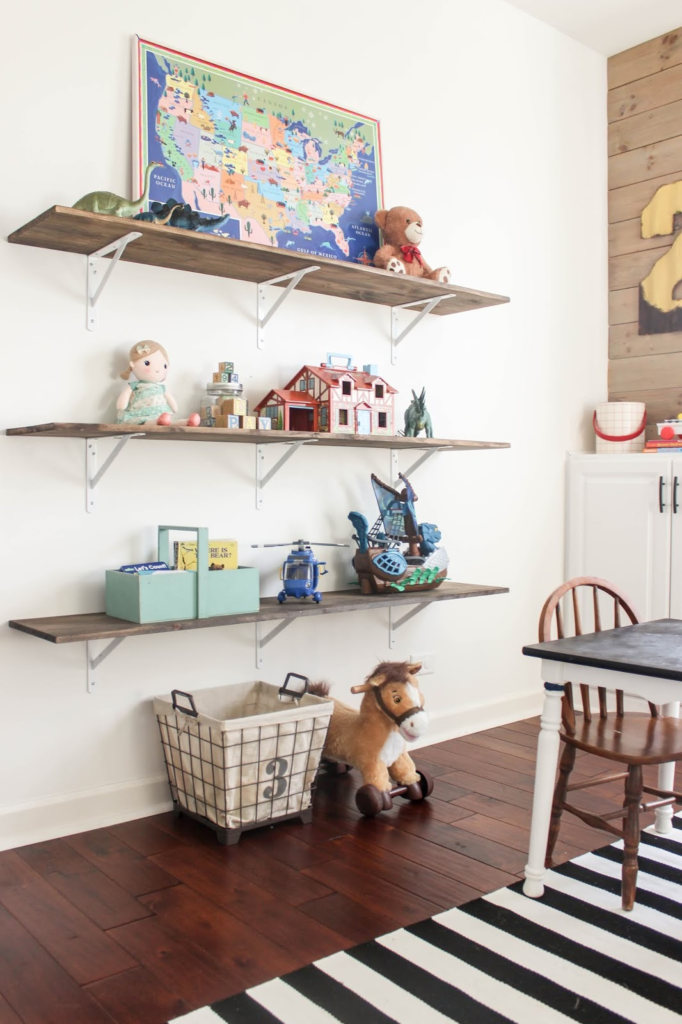 DIY Playroom Shelves: Vertical Toy Storage Solution