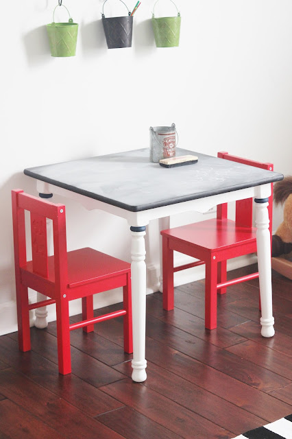 Kid's Chalkboard Table Makeover. A simple way to breathe life back into thrift store finds!
