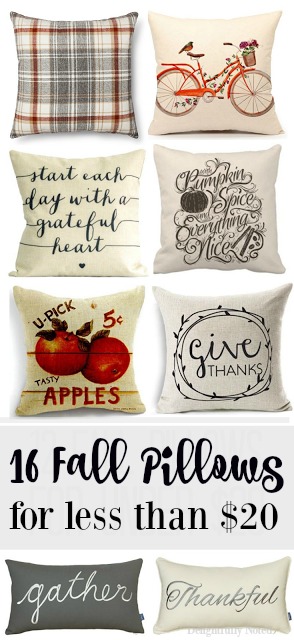 16 Fall Pillows and covers less than $20. These are must haves for inexpensive fall decor!