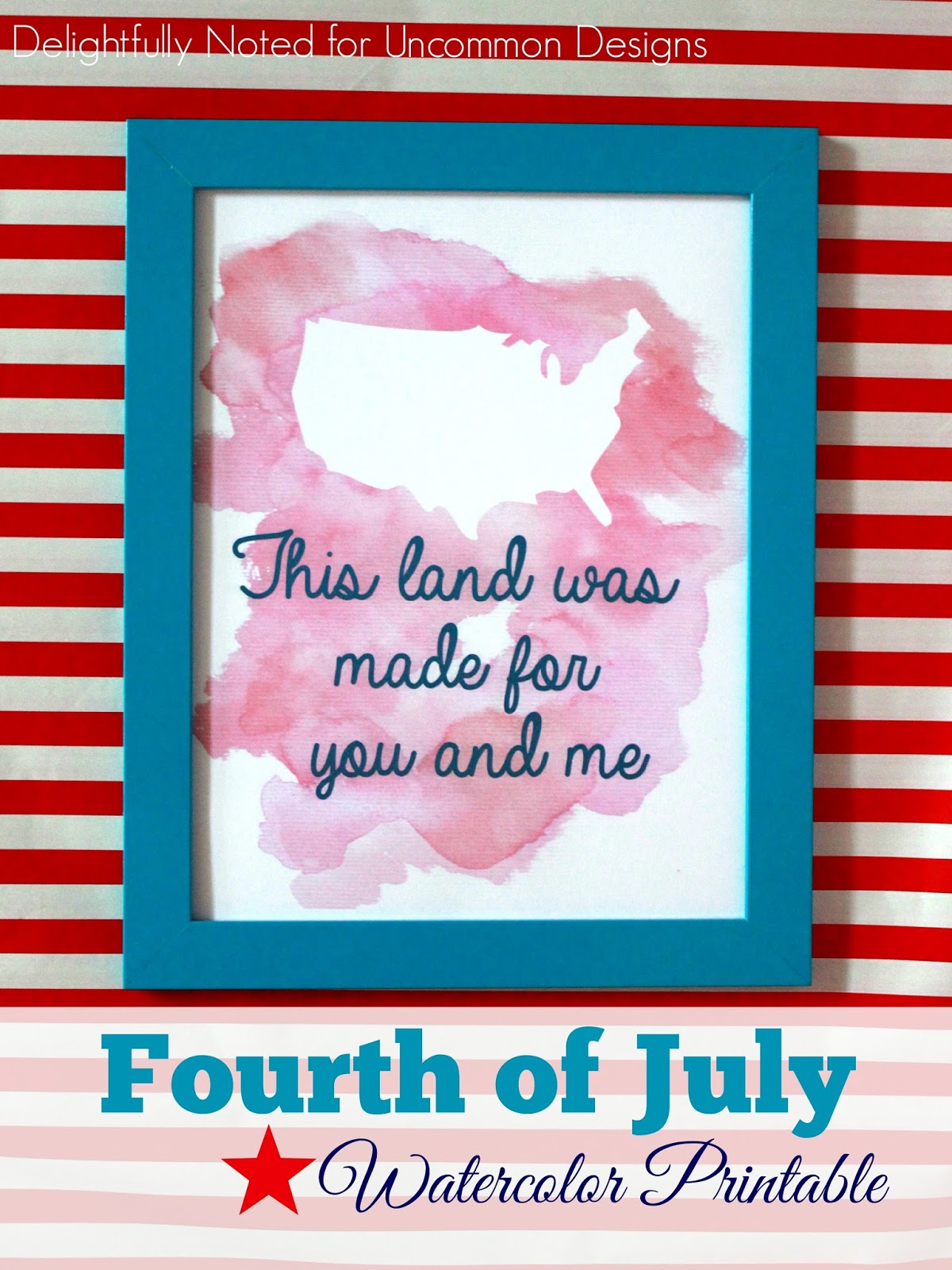 Fourth of July Watercolor Printable