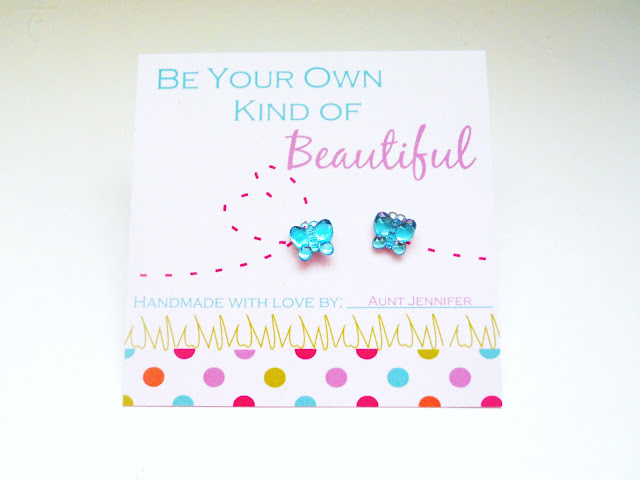 Girl's Printable Earring Card With Handmade Earrings