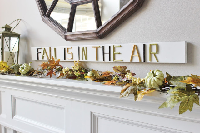 Fall twig sign for the fireplace