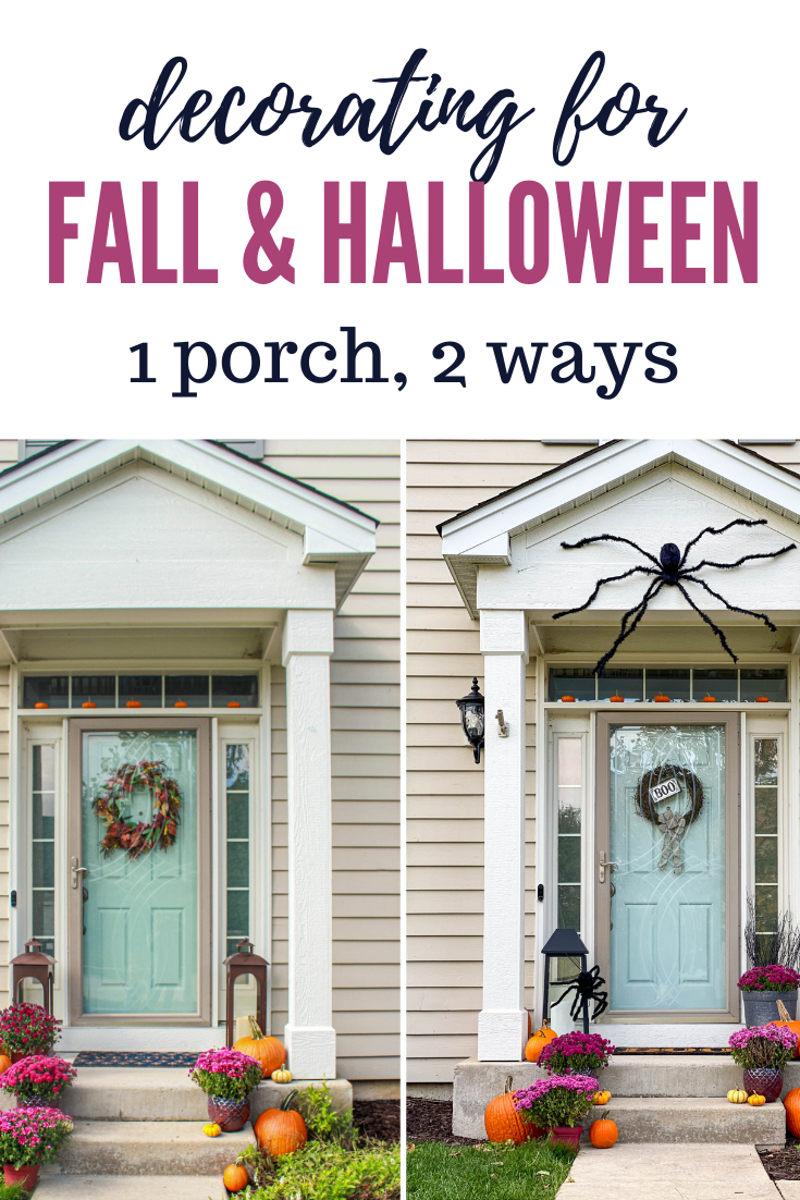 Decorating for Fall and Halloween 1 Porch, 2 Ways