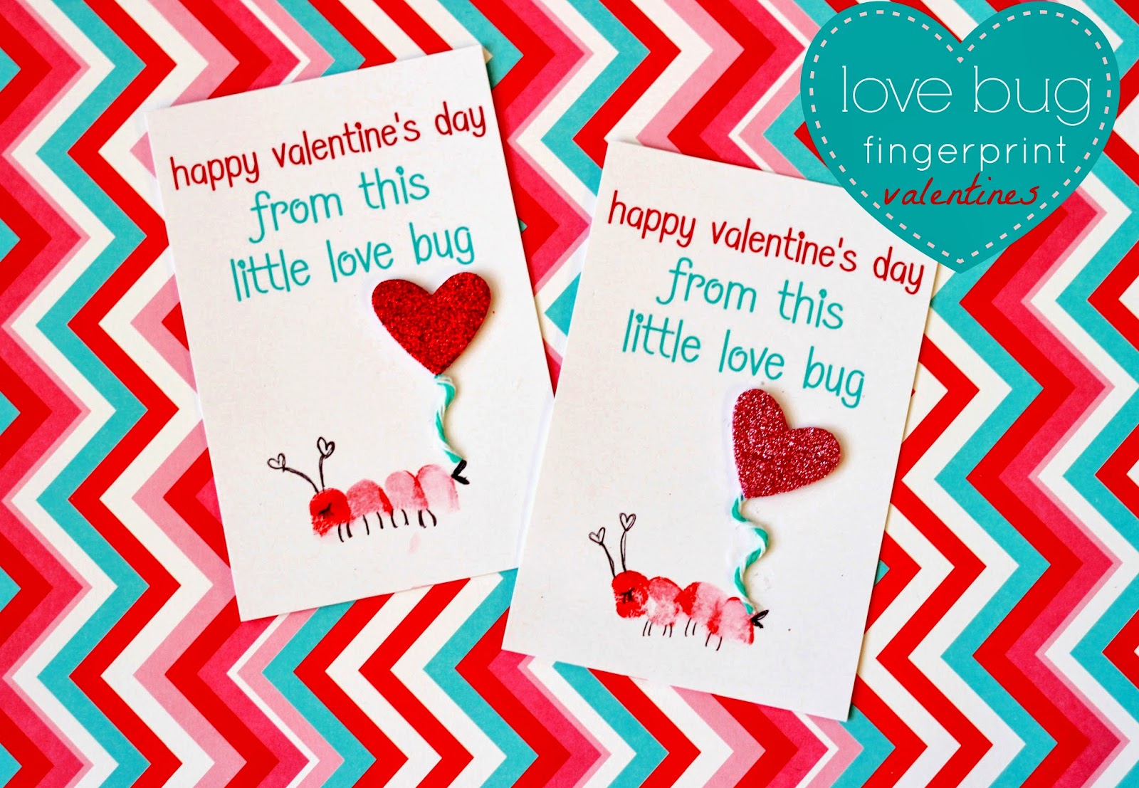 Love Bug Fingerprint Valentines Cards