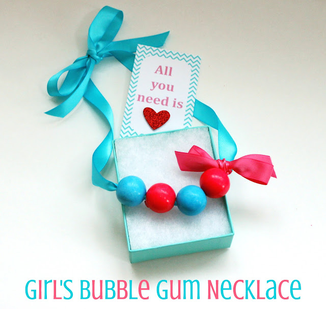 Spread the love with these sweet DIY Bubble Gum Necklaces. Fun kid's Valentine's craft.